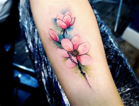 tattoo flower watercolor|outsons watercolor flower tattoo.